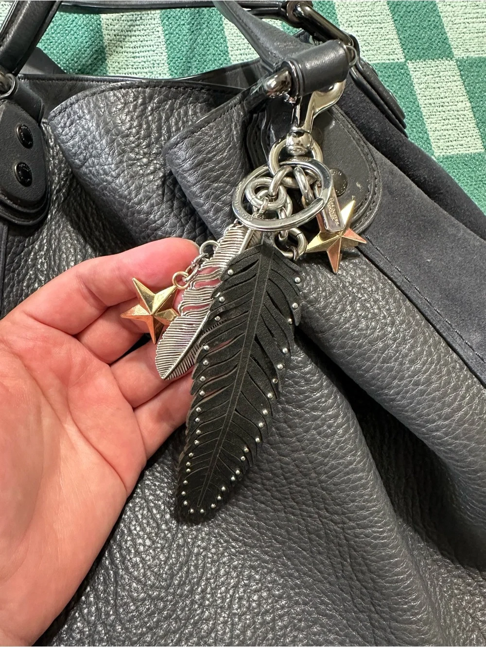 Coach Mixed Leather Edie 42 Shoulder Bag